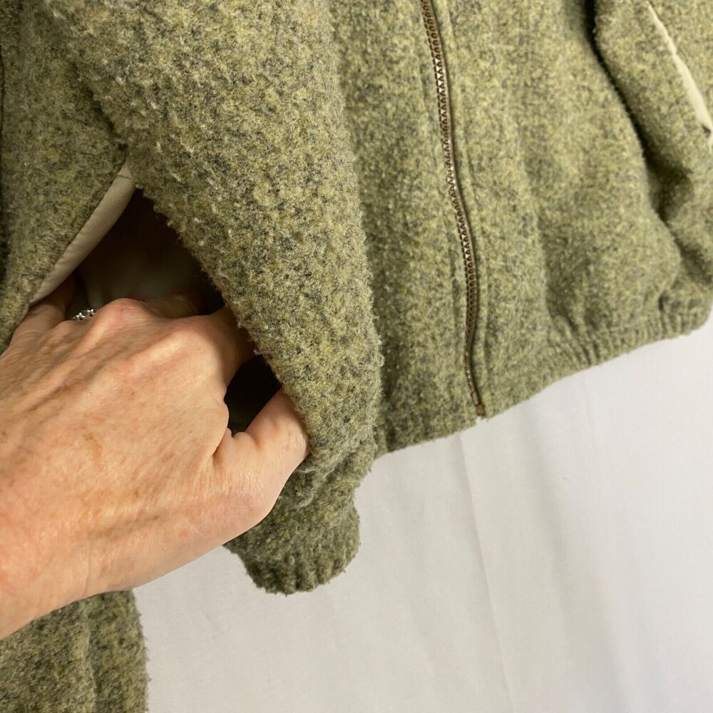 Straight Down Fleece Jacket Mens Large Green Full Zip Pockets Golf Lightweight - Picture 6 of 16